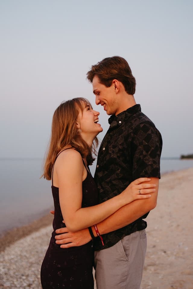 Couple laughing together